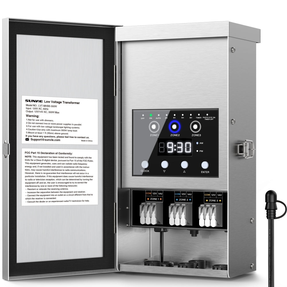 300W 3-Zone Independent Control Low Voltage Landscape Transformer