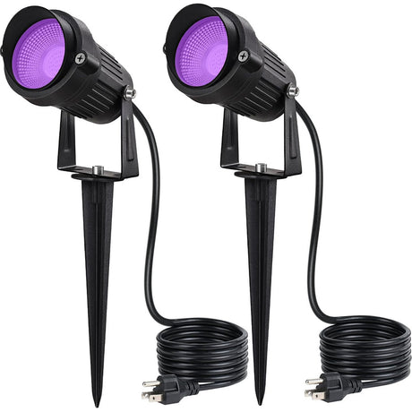 120V 10W Purple LED Waterproof Black Light For Halloween Party Spotlight 2 Pack CHZS-10-02 SUNVIE