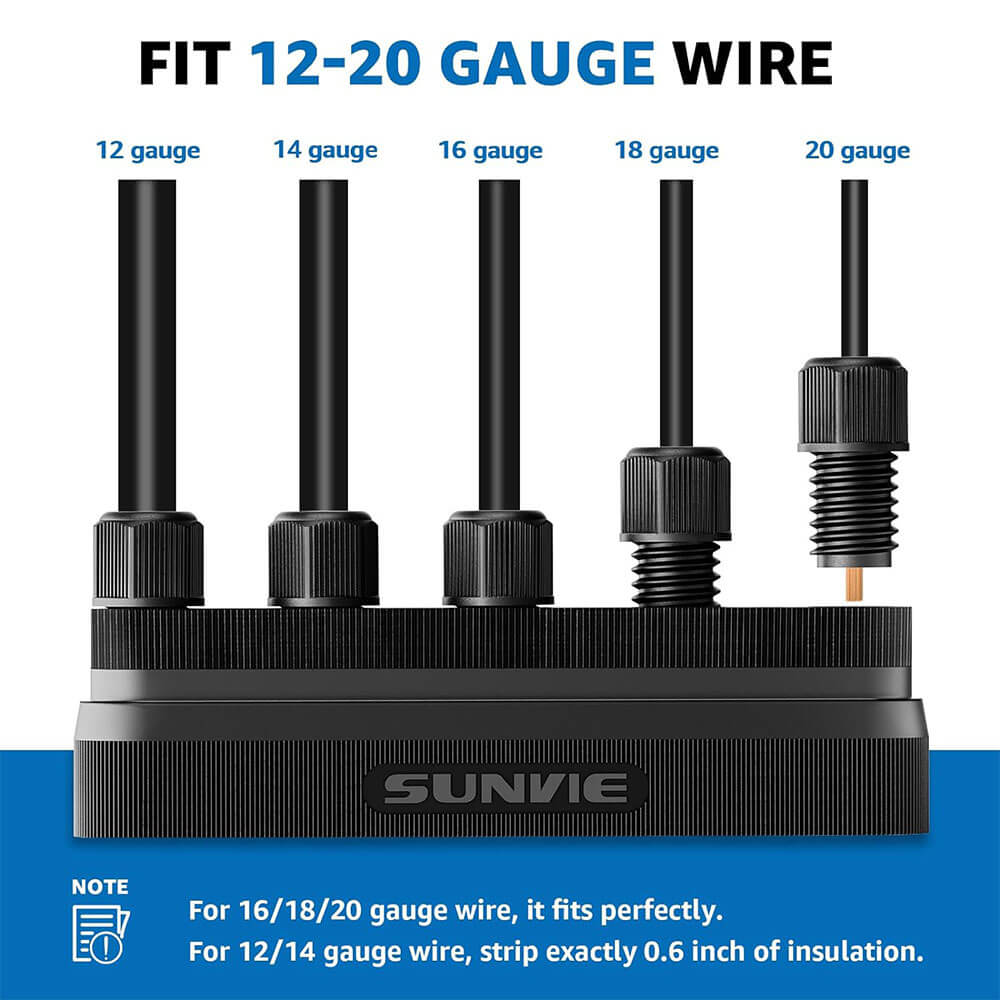 Fastlock3 Low Voltage 5-Way 12-20 Gauge Lighting Wire Connector Junction Hub 2 Pack LVCO-03-02 SUNVIE