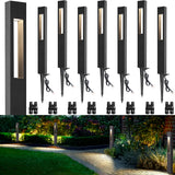 Low Voltage 3W LED Hollow Cuboid Landscape Pathway Lights 8 Pack LFAWB-03-08C