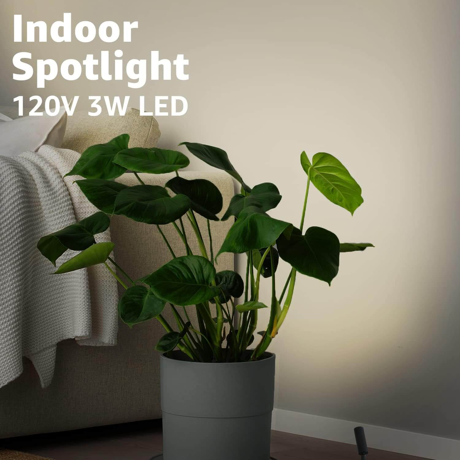 Black LED Floor Uplighting Spotlight Indoor with Foot Switch 120V 3W 2 Pack SHWS-03C-02B - SUNVIE