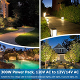 120V AC to 12V DC 300W Low Voltage Waterproof Lighting Transformer with Timer & Photocell Sensor LVT-TDC-300AC SUNVIE