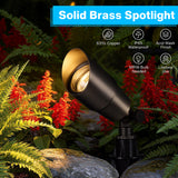 5" Solid Brass Low Voltage Outdoor Landscape Spotlights 8 Pack (No Bulb) CLB5-GH-08C