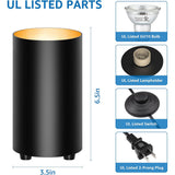 5W Black Uplighting Floor Can Spotlight with 2700K GU10 Bulbs & 5.9 FT Plug Cord & Foot Switch 2 Pack FCL-02B-02 SUNVIE