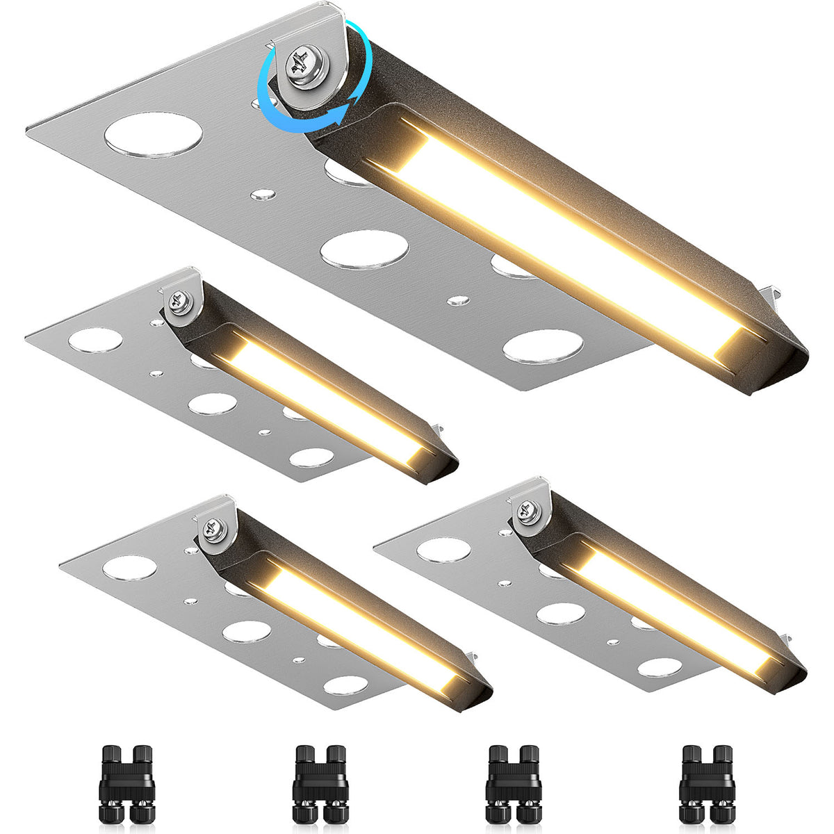 Low Voltage Hardscape 7′′ Inch Retaining Wall Lights 2700K Warm White 4 Pack CLWF-05-04C