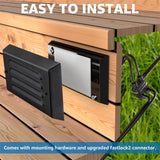 5W Low Voltage Black Step Lights with Horizontal Louver Faceplate & Fastlock2 Connectors 12 Pack BLWFB-05-12C SUNVIE