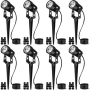 Low Voltage Waterproof Landscape LED Spotlights with Connectors 8 Pack CLWS-03-08C