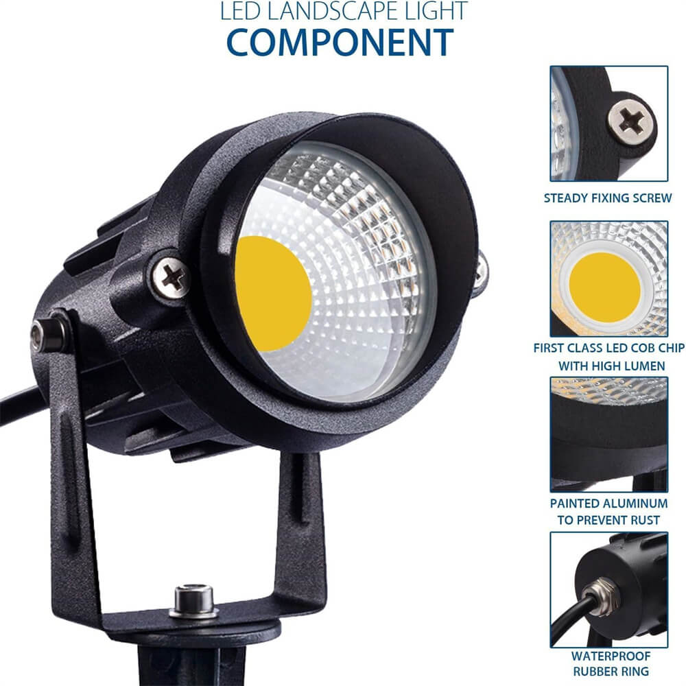 Low Voltage 12W Waterproof Landscape Lighting (AC/DC 12V) with Spike Stand 2 Pack CLWS-12-02 SUNVIE