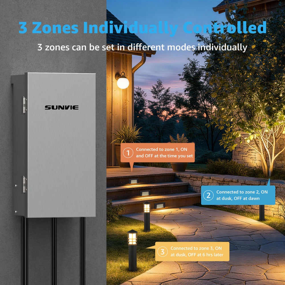 300W 3-Zone Independent Control Low Voltage Landscape Transformer