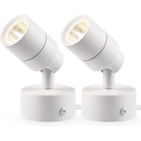 Indoor White LED Floor Spotlight Lamp Uplights with 5.9 FT Cord & Foot Switch SHWS-03B-02W SUNVIE