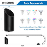 5W Indoor Floor Can Uplighting Spotlight with 2700K GU10 Bulb Accent & Foot Switch 2 Pack FCL-01B-02 SUNVIE