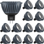 Low Voltage 12V 5W MR16 LED Bulbs 12 Pack – Dimmable GU5.3 Bi-Pin Warm White DMRW-05-12N