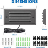 5W Low Voltage Grey Step Lights with Horizontal Louver Faceplate & Fastlock2 Connectors 8 Pack BLWF-05-08C SUNVIE