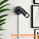 Black LED Floor Uplighting Spotlight Indoor with Foot Switch 120V 3W 2 Pack SHWS-03C-02B - SUNVIE