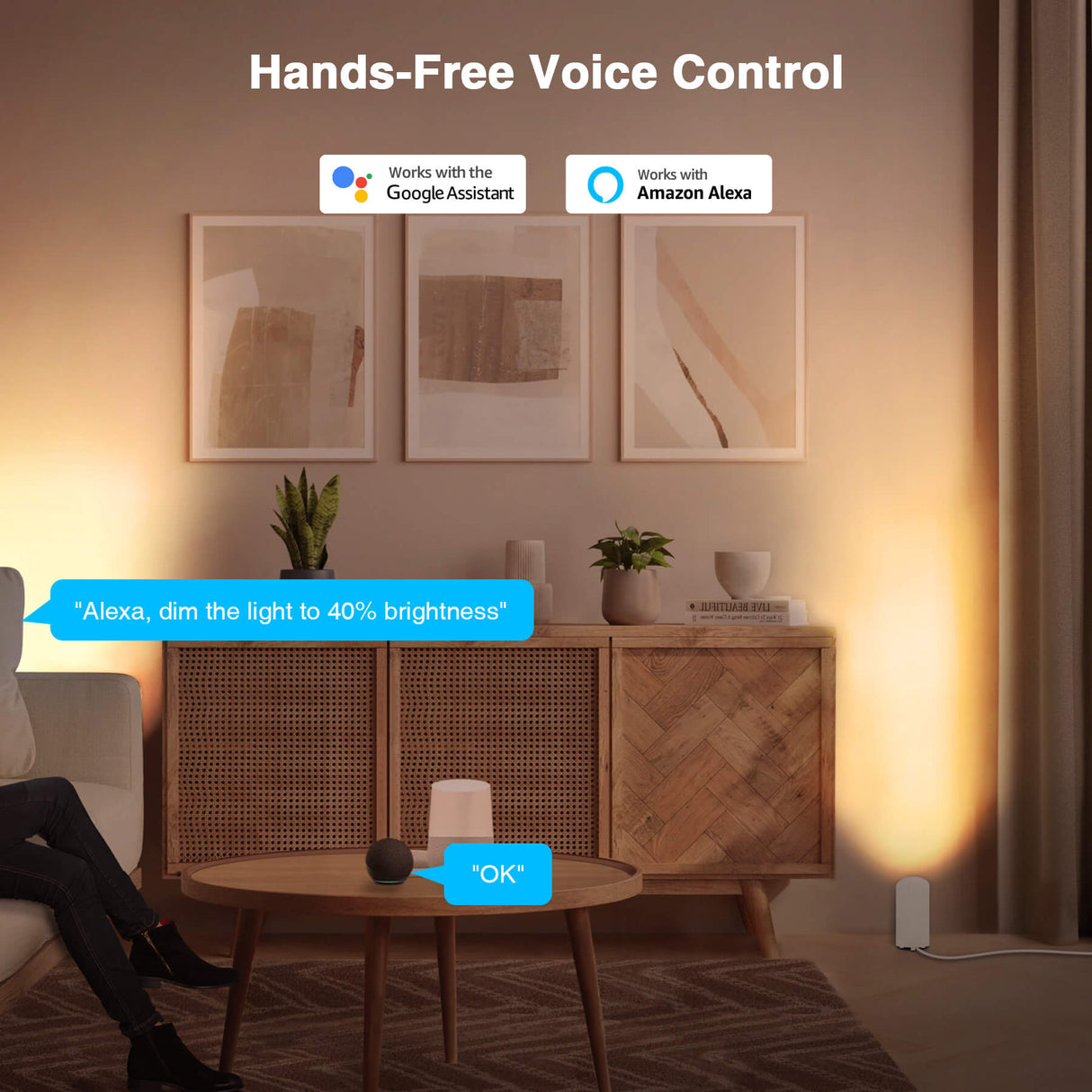 5W RGBW Smart Indoor Floor Can Uplighting Lights 2 Pack (White) FCL-01W-02S