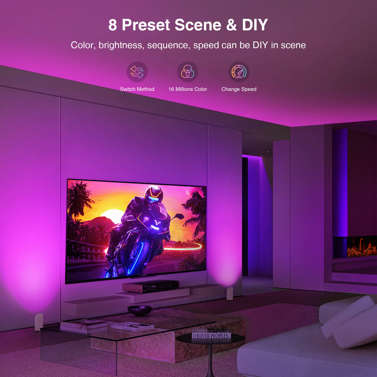 5W RGBW Smart Indoor Floor Can Uplighting Lights 2 Pack (White) FCL-01W-02S