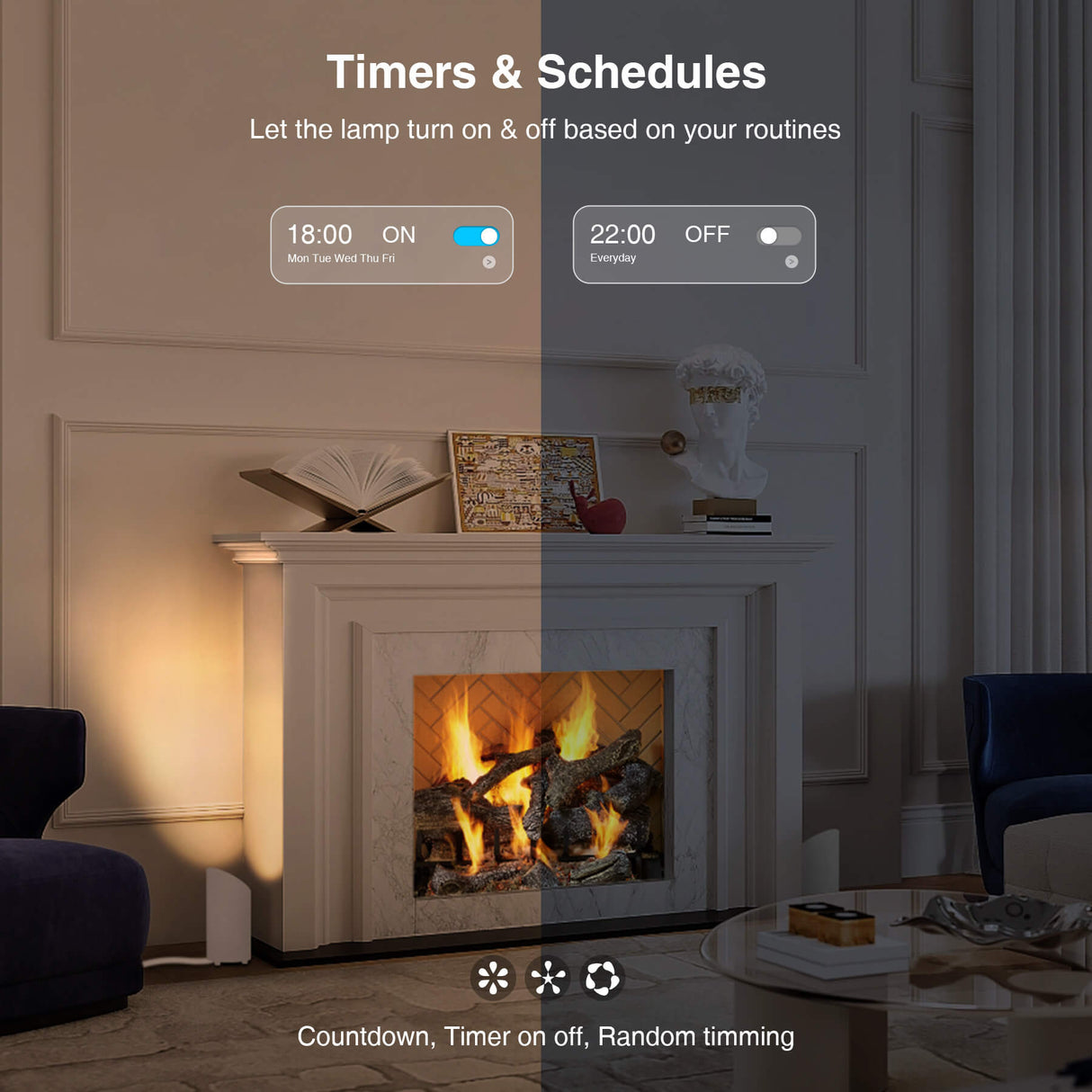 5W RGBW Smart Indoor Floor Can Uplighting Lights 2 Pack (White) FCL-01W-02S