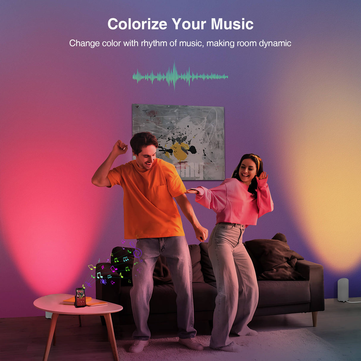 5W RGBW Smart Indoor Floor Can Uplighting Lights 2 Pack (White) FCL-01W-02S