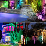 Low Voltage 12W RGB Color Changing LED Landscape Lights with Connector 16 Pack CLRS-12-16C SUNVIE