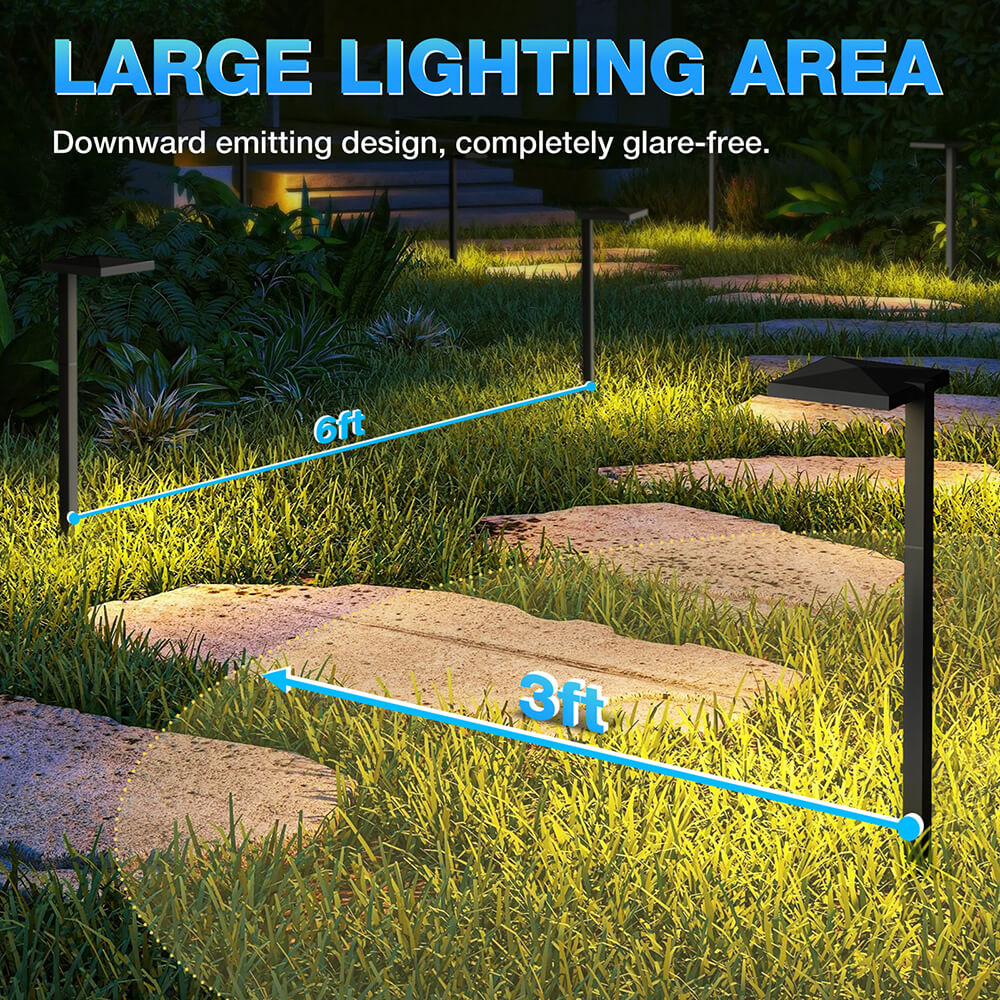 Low Voltage Anti-Glare LED Landscape Pathway Lights 8 Pack With 1.8FT ETL Listed Cord LDAWB-05-08C