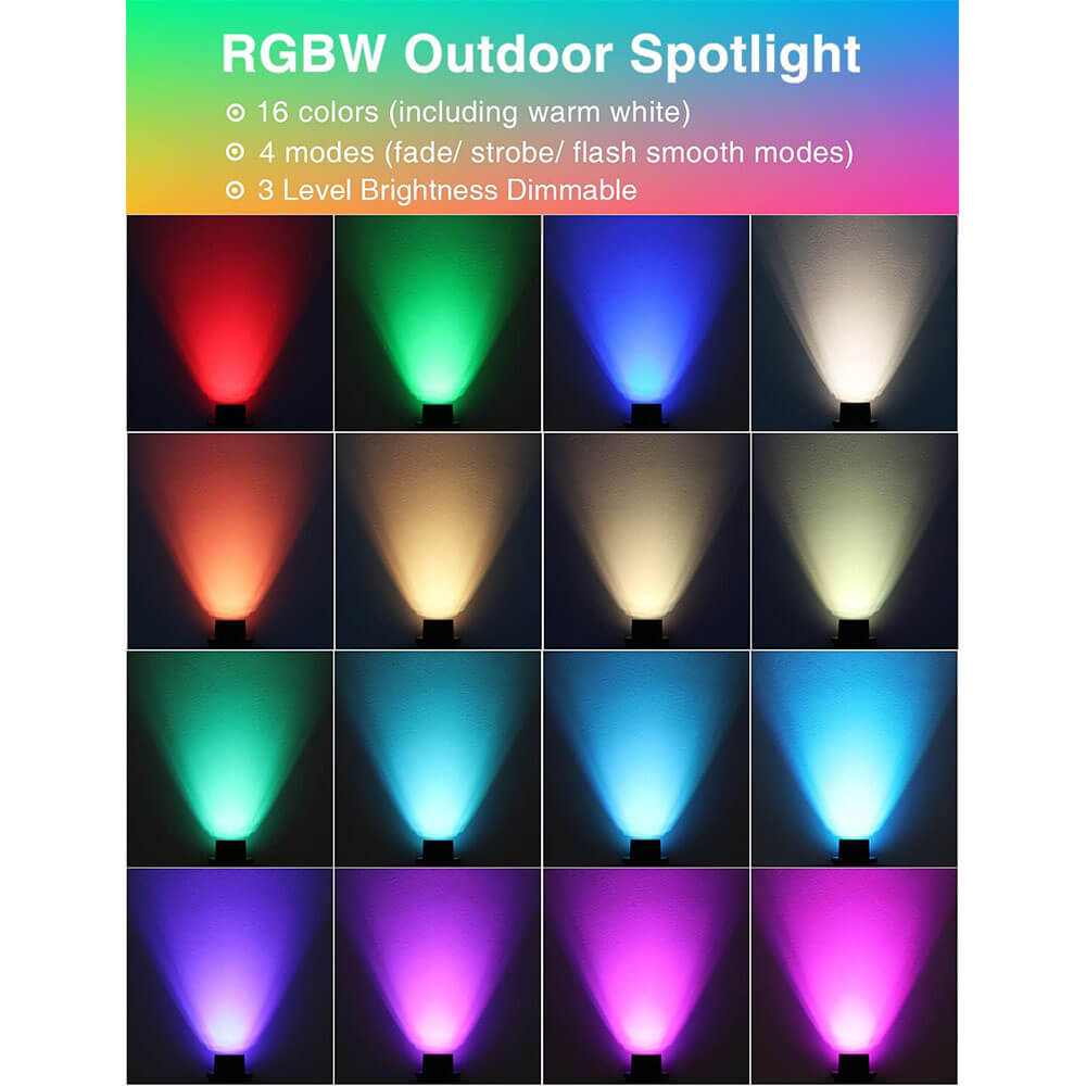 Shielded Led Low Voltage 12W RGBW Color Changing LED Shielded In-Ground Well Lights ...