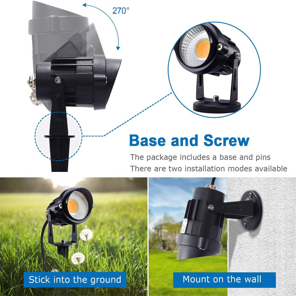 Low Voltage 12W Waterproof Landscape Lighting (AC/DC 12V) with Spike Stand 2 Pack CLWS-12-02 SUNVIE