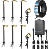 Low Voltage Landscape Lighting Kit 6 Pathway Lights + 2 Spotlights with Transformer & Wire KTW-W6DA2S6
