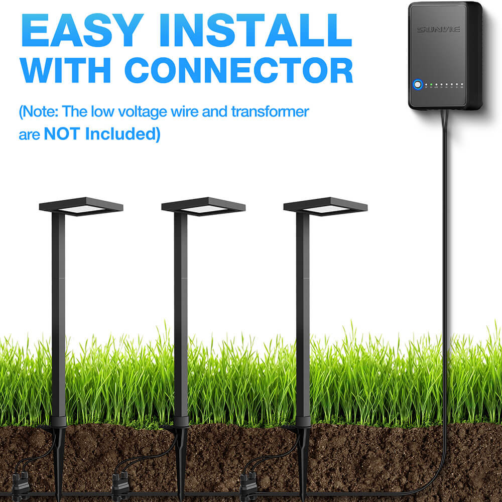 Low Voltage Anti-Glare LED Landscape Pathway Lights 8 Pack With 1.8FT ETL Listed Cord LDAWB-05-08C