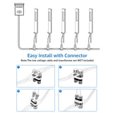 Low Voltage 3W LED Hollow Cuboid Landscape Pathway Lights with ETL Listed Cord 4 Pack LFAWB-03-04C