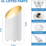 5W White Indoor Floor Can Uplighting Spotlight with 2700K GU10 Bulb Accent & Foot Switch 2 Pack FCL-01W-02 SUNVIE