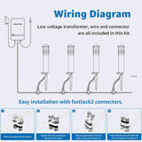3W Low Voltage LED Cylinder Pathway Lighting Kit with Transformer & Wire & Connectors 8 Pack KTW-W8YA SUNVIE