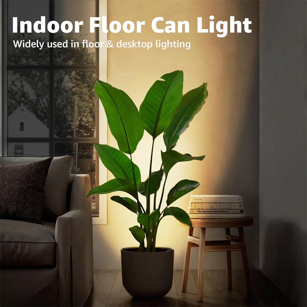 5W White Indoor Floor Can Uplighting Spotlight with 2700K GU10 Bulb Accent & Foot Switch 2 Pack FCL-01W-02 SUNVIE