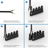 Fastlock3 Low Voltage 5-Way 12-20 Gauge Lighting Wire Connector Junction Hub 2 Pack LVCO-03-02 SUNVIE
