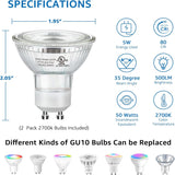 5W White Indoor Floor Can Uplighting Spotlight with 2700K GU10 Bulb Accent & Foot Switch 2 Pack FCL-01W-02 SUNVIE
