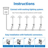Hat-Style Low Voltage Landscape Pathway Lights with Replaceable LED Module 4 Pack LSDWB-03-04C