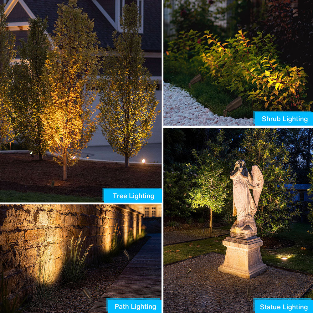 5" Solid Brass Low Voltage Outdoor Landscape Spotlights 8 Pack (No Bulb) CLB5-GH-08C