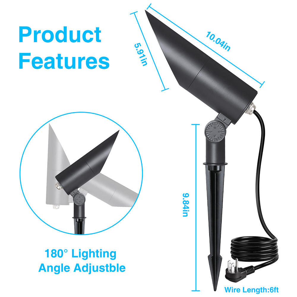120V 20W 3000K Dusk to Dawn Flag Pole Spotlight with Photocell Sensor CHWP-20A-01