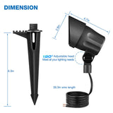 Low Voltage 6W LED Anti-Glare Landscape Spotlights Complete Lighting Kit 8 Pack KTW-W8SB