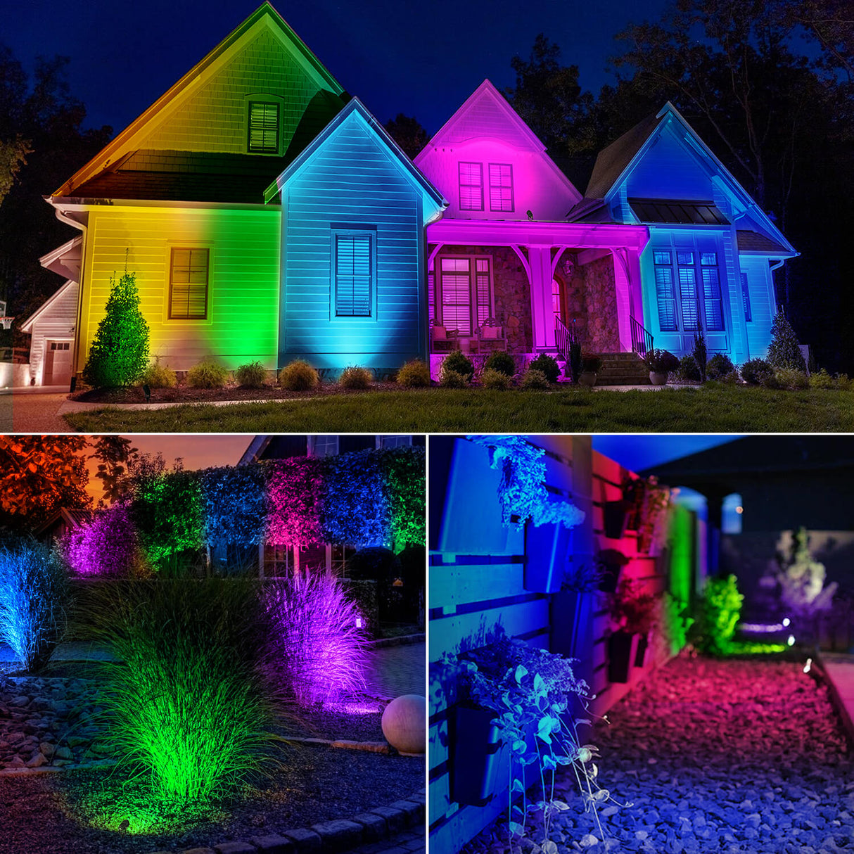 120V 12W RGB LED Color Changing Outdoor Landscape Spotlights 6 Pack with Remote Control CHRS-12-06