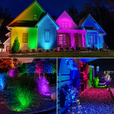 120V 12W RGB LED Color Changing Outdoor Landscape Spotlights 6 Pack with Remote Control CHRS-12-06