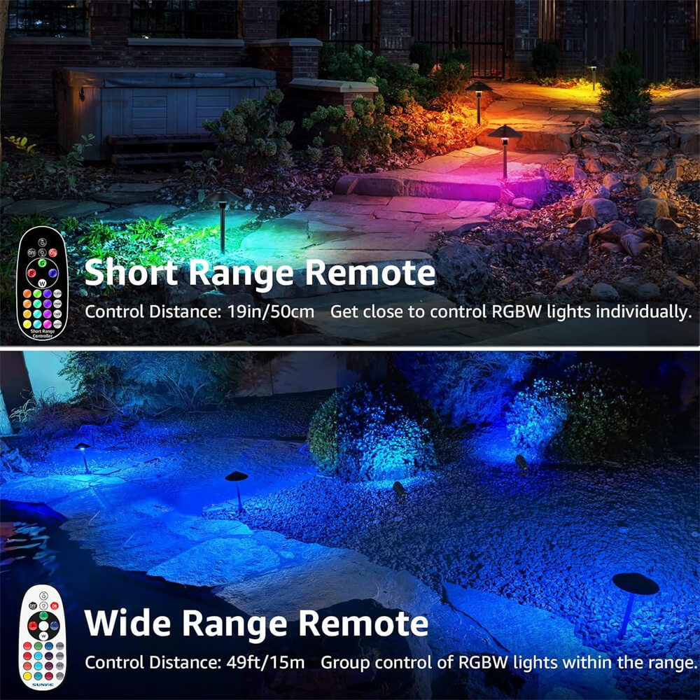 3W Low Voltage Remote Control Color Changing Landscape Pathway Lights ...