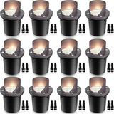 Low Voltage 12W LED Waterproof Outdoor Shielded In-Ground Well Lights with Wire Connectors 12 Pack MDWL-12-12C SUNVIE