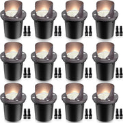 Low Voltage 12W LED Waterproof Outdoor Shielded In-Ground Well Lights with Wire Connectors 12 Pack MDWL-12-12C SUNVIE