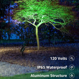 120V 15W Waterproof LED Color Changing Plug in Uplight Landscape Lights with Remote Control CHRS-15-01 SUNVIE