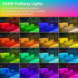 3W Low Voltage Remote Control Color Changing Landscape Pathway Lights with ETL Listed Cord 12 Pack LSARB-03-12C SUNVIE
