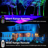 Low Voltage RGBW Color Changing Landscape Lights with 300W Low Voltage Landscape Transformer Kit SUNVIE 12 Pack KT-R12S SUNVIE