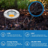 Low Voltage 12W LED Waterproof Outdoor In-Ground Well Lights with Wire Connectors 10 Pack MDD-12-10C SUNVIE