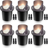 Low Voltage 12W LED Waterproof Outdoor Shielded In-Ground Well Lights with Wire Connectors 6 Pack MDWL-12-06C SUNVIE