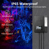 Low Voltage RGBW Color Changing Landscape Lights with 300W Low Voltage Landscape Transformer Kit SUNVIE 12 Pack KT-R12S SUNVIE