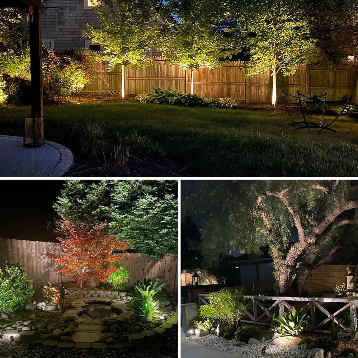 SUNVIE 12W Low Voltage LED Landscape Lights with Connectors, Outdoor 12V Super Warm White (900LM) Waterproof Garden Pathway Lights Wall Tree Flag Spotlights with Spike Stand (10 Pack with Connector) Lee Lighting